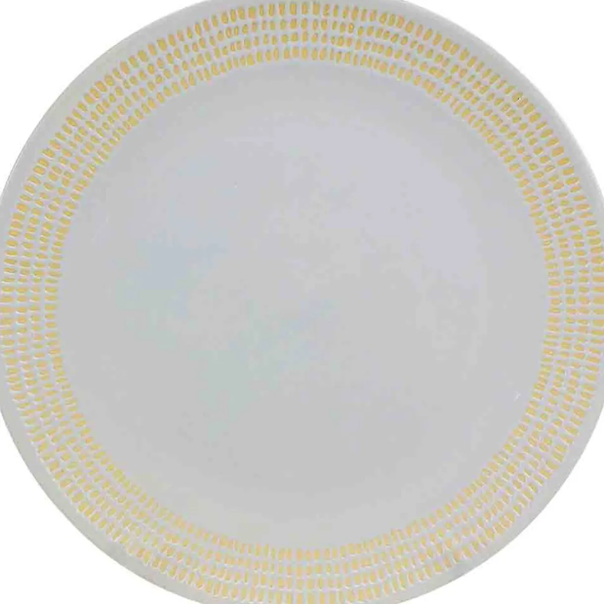 Assiette plate blanche contour grains de riz jaunes^Gifi Online
