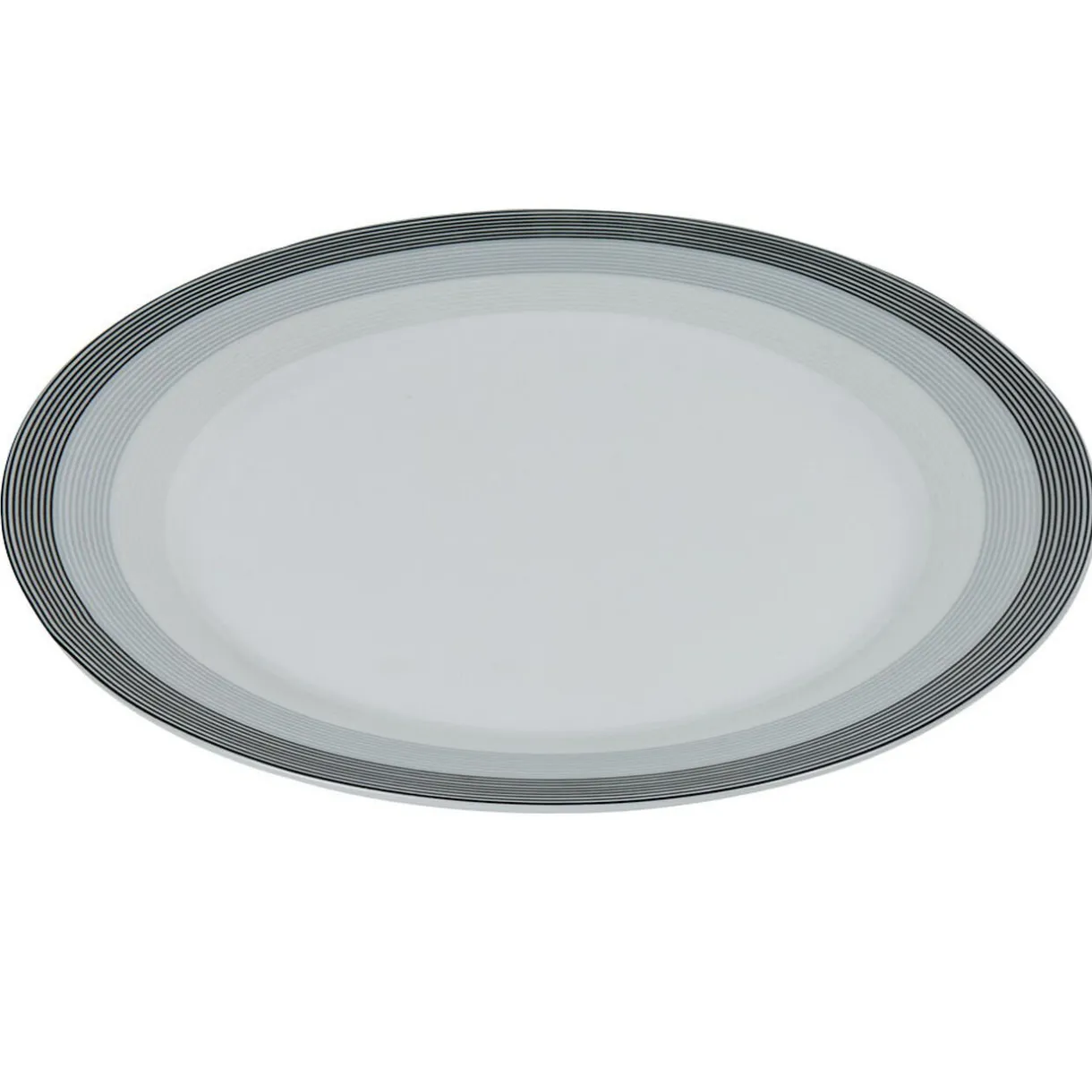 Assiette plate blanche et grise Sérénité Rayures^Gifi Sale