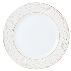 Assiette plate blanche motifs dorés^Gifi New