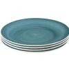 Assiette plate bleu effet spirale x4^Gifi Hot