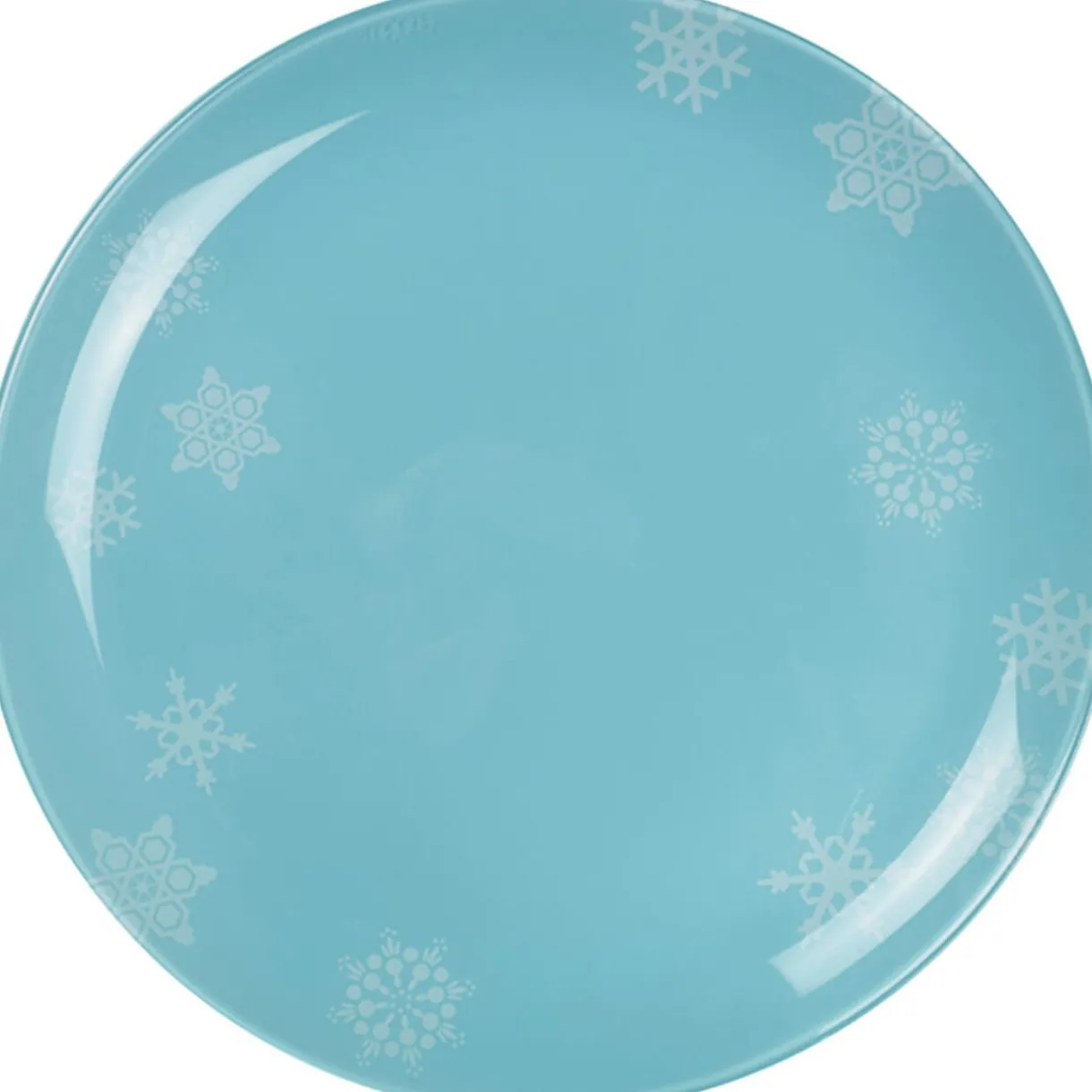 Assiette plate bleue design flocon^Gifi