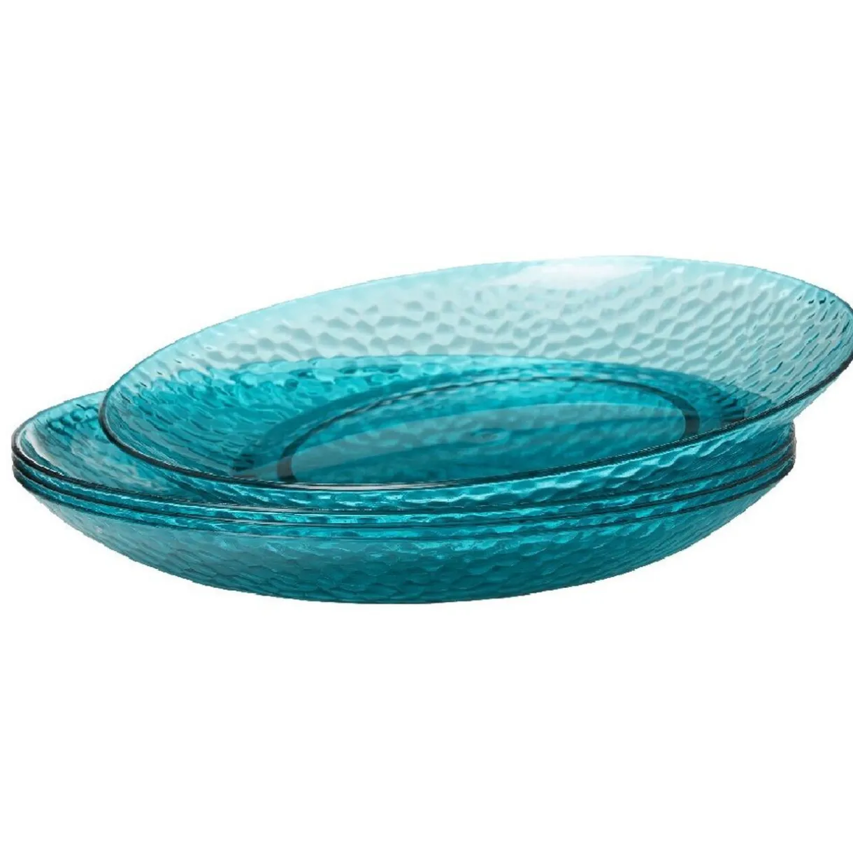 Assiette plate bleue martelé x4^Gifi Online