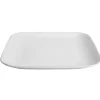 Assiette plate carré en grès blanche^Gifi Discount