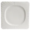 Assiette plate carrée blanche avec intérieur rond Feston^Gifi Outlet
