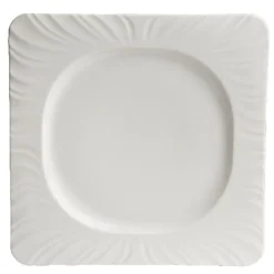 Assiette plate carrée blanche avec intérieur rond Feston^Gifi Outlet