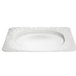 Assiette plate carrée blanche avec intérieur rond Feston^Gifi Outlet
