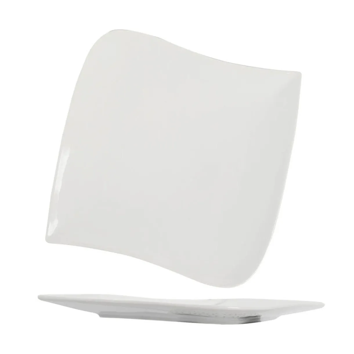 Assiette plate carrée blanche^Gifi Online