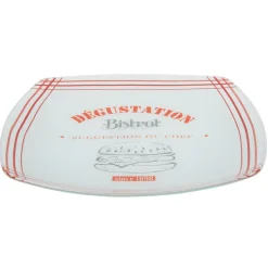 Assiette plate carrée bords arrondis design bistrot^Gifi Clearance