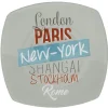 Assiette plate carrée design city^Gifi Discount