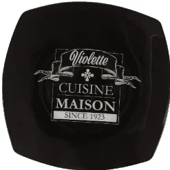 Assiette plate carrée noire design dessert maison^Gifi Outlet