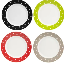 Assiette plate colorée à pois x4^Gifi Best