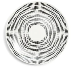 Assiette plate Dakar porcelaine noir et blanc Ø27cm^Gifi Outlet
