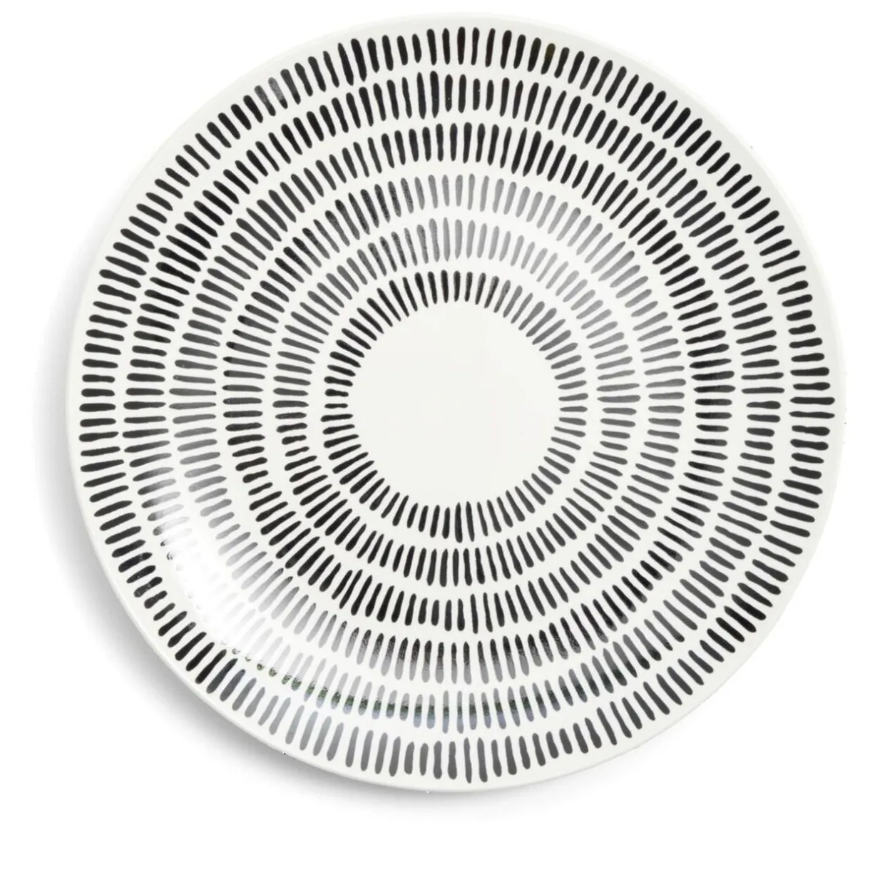 Assiette plate Dakar porcelaine noir et blanc Ø27cm^Gifi Outlet