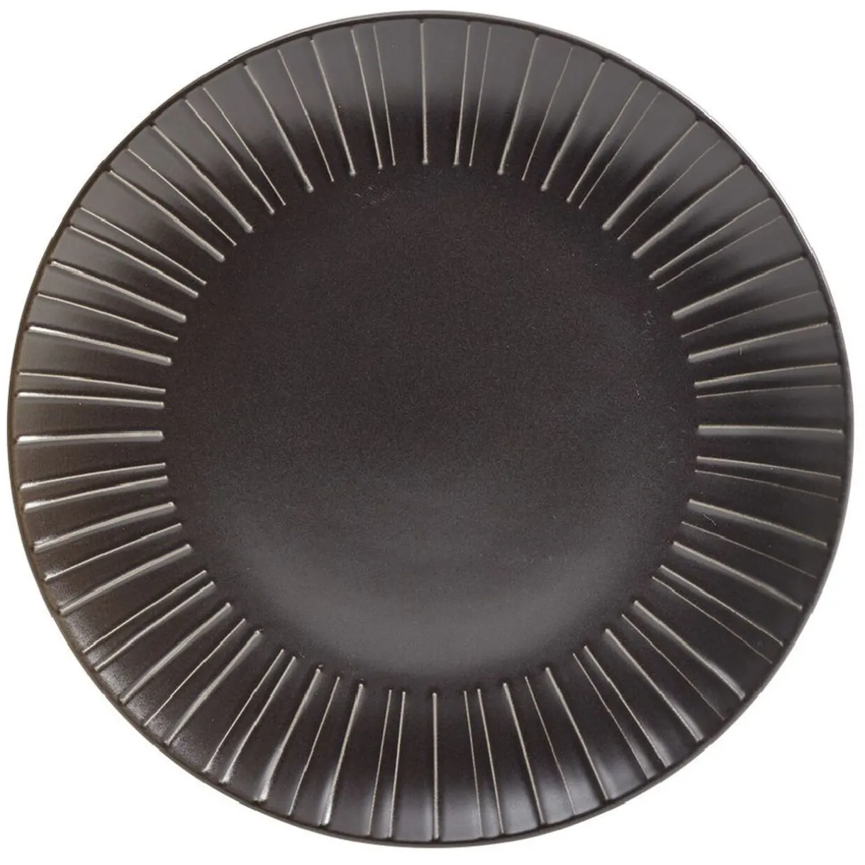 Assiette plate en céramique noir Ø27cm^Gifi Discount