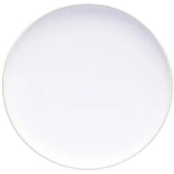 Assiette plate en faïence blanc avec liseré crème^Gifi