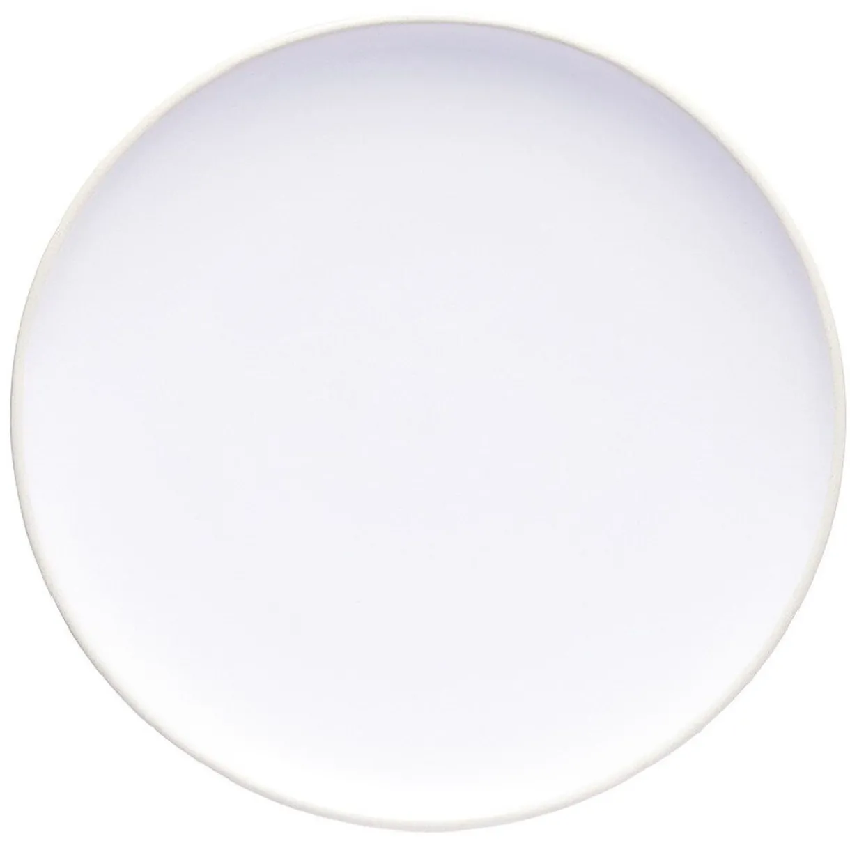 Assiette plate en faïence blanc avec liseré crème^Gifi