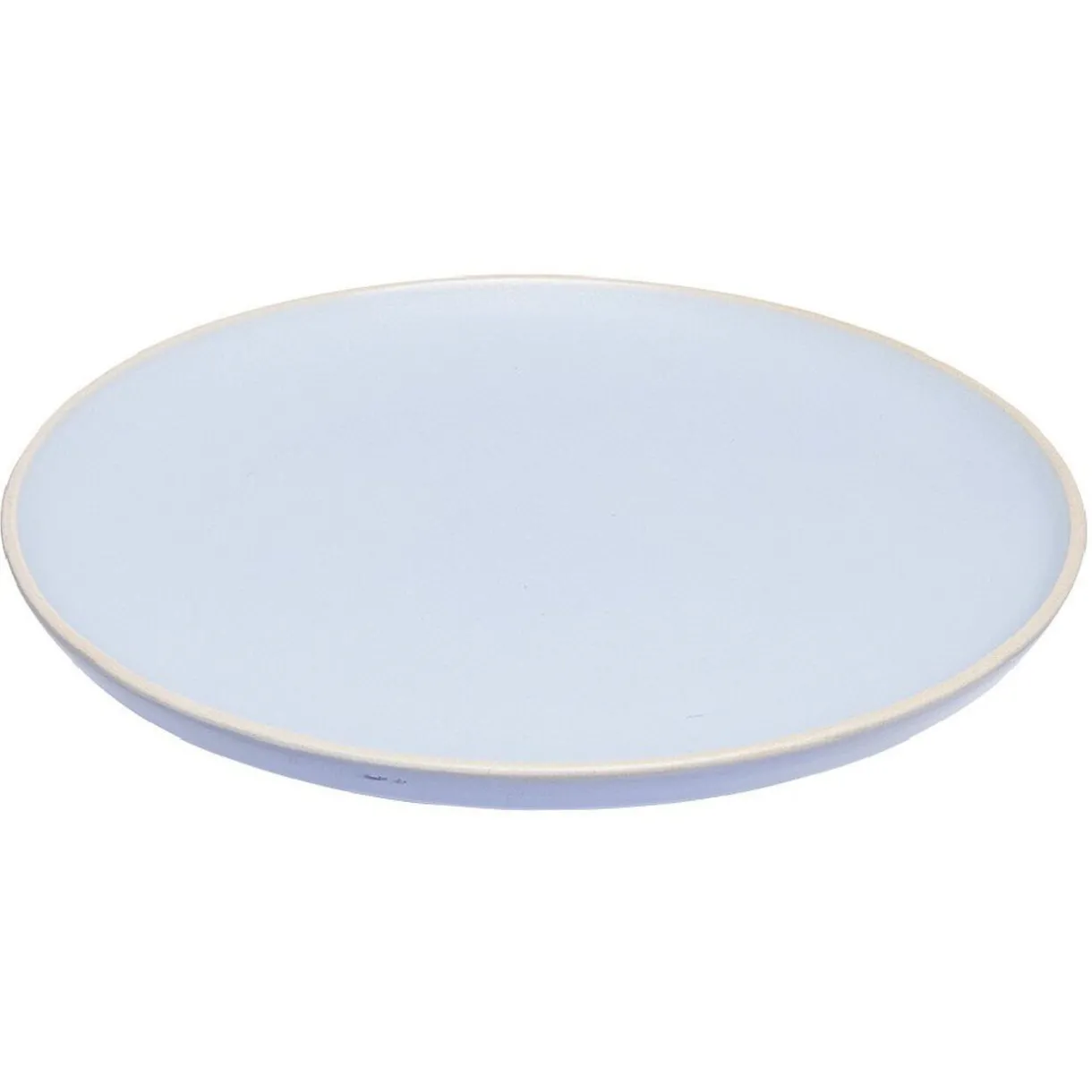 Assiette plate en faïence bleu turquoise avec liseré crème^Gifi New