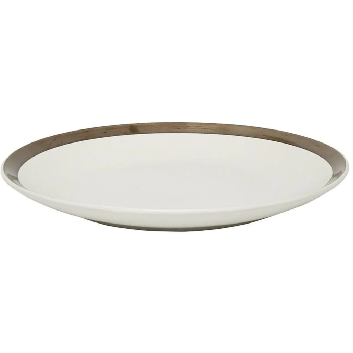 Assiette plate en faïence avec liseré doré^Gifi New