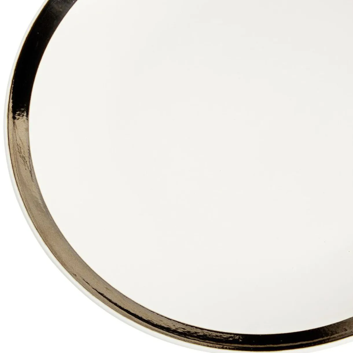 Assiette plate en faïence avec liseré doré^Gifi New