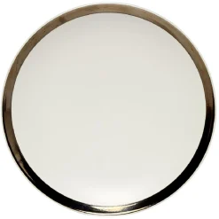 Assiette plate en faïence avec liseré doré^Gifi New