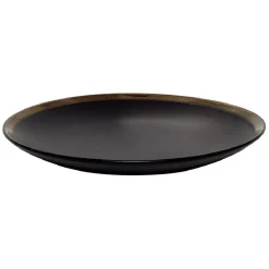 Assiette plate en faïence avec liseré doré^Gifi New