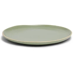 Assiette plate en faïence vert Ø27xH1,7cm^Gifi