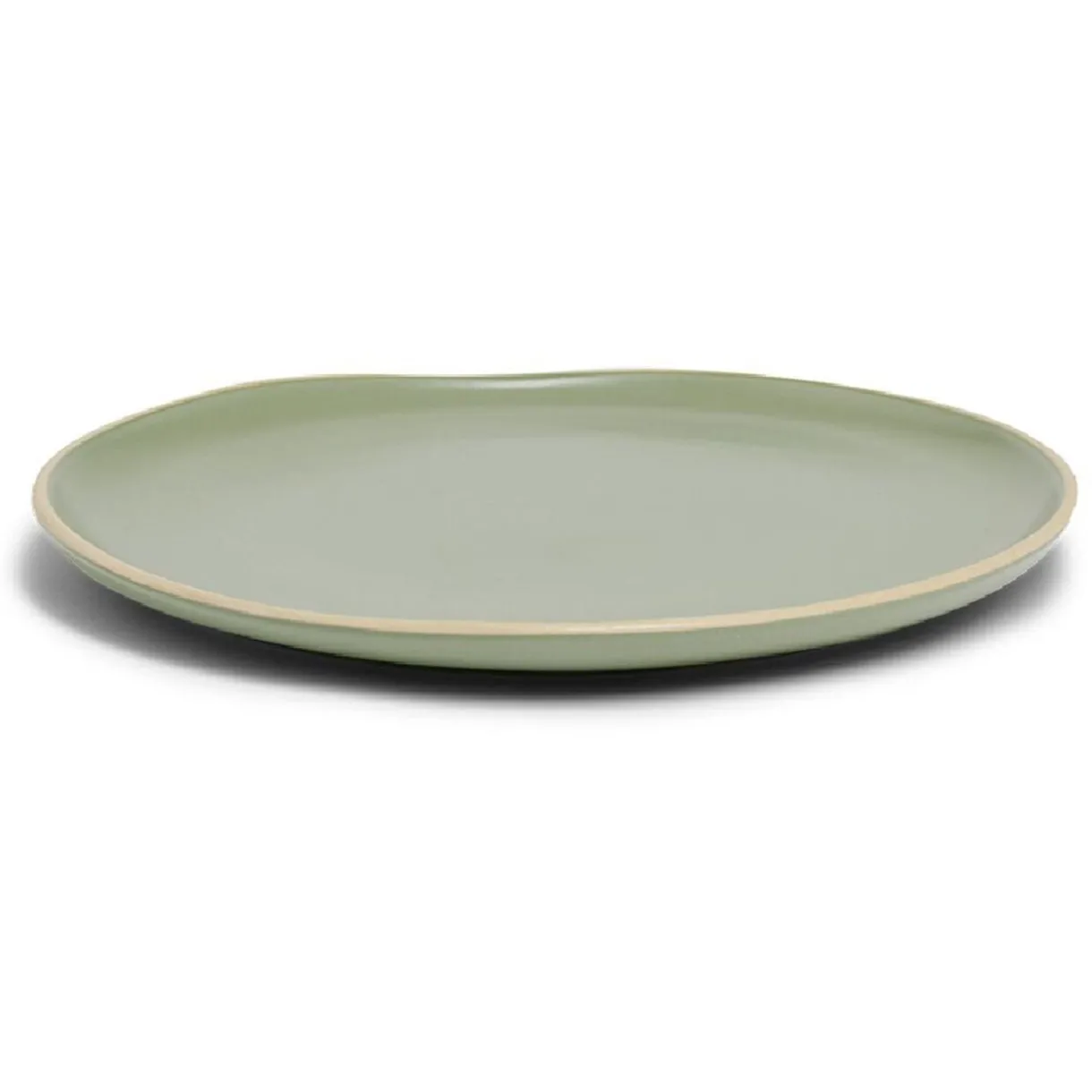 Assiette plate en faïence vert Ø27xH1,7cm^Gifi