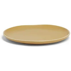 Assiette plate en faïence jaune Ø27xH1,7cm^Gifi Online