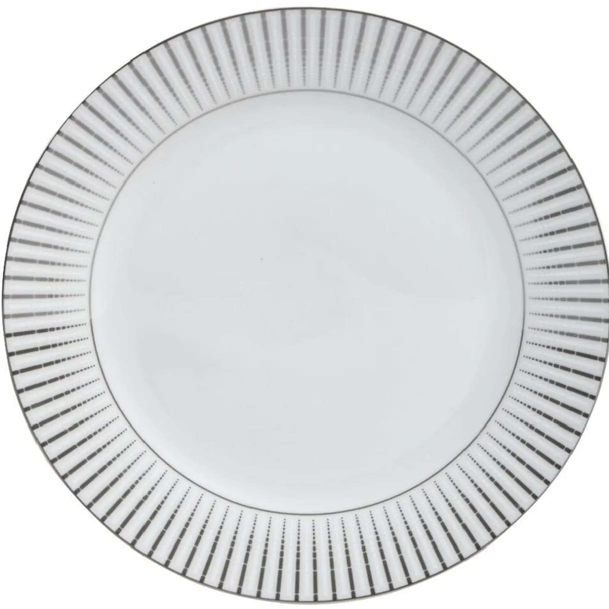 Assiette plate en porcelaine motif argenté^Gifi Discount