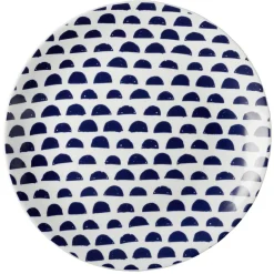 Assiette plate en porcelaine décor bleu Ø 27 cm^Gifi Outlet