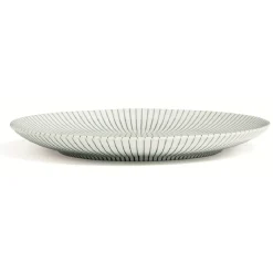 Assiette plate en porcelaine décor rayures soleil^Gifi Online