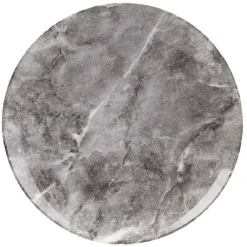 Assiette plate en porcelaine décor marbre gris^Gifi Discount