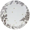 Assiette plate en porcelaine blanche motif végétal marron^Gifi New