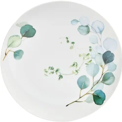 Assiette plate en porcelaine blanc et vert^Gifi