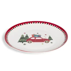 Assiette plate en porcelaine motif Noël Ø27cm^Gifi Clearance