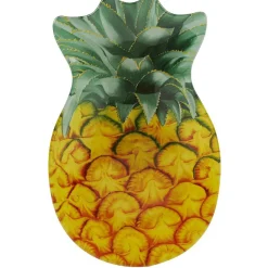Assiette plate en verre forme ananas jaune vert^Gifi Outlet