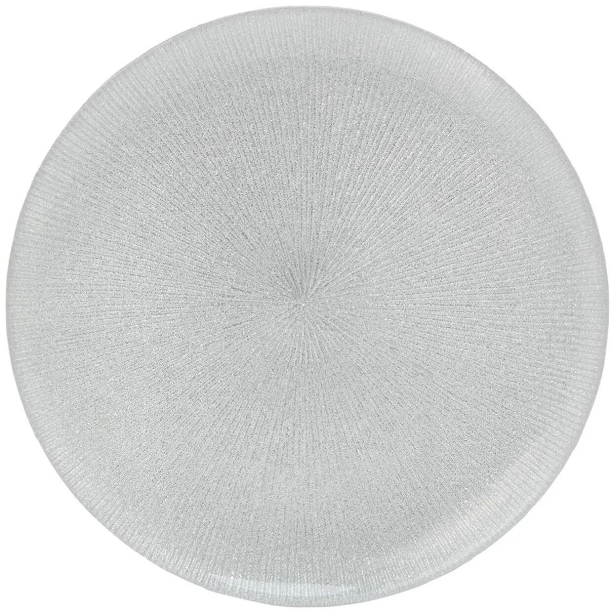 Assiette plate en verre strié gris argenté^Gifi Sale