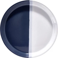 Assiette plate faïence blanc et gris Ø26cm^Gifi Hot