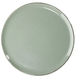 Assiette plate Lisbonne en grès vert Ø27cm^Gifi Discount