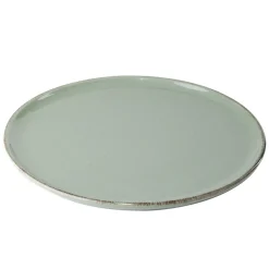 Assiette plate Lisbonne en grès vert Ø27cm^Gifi Discount