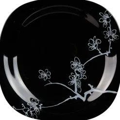 Assiette plate Luminarc noir design asiatique Ming White^Gifi Best