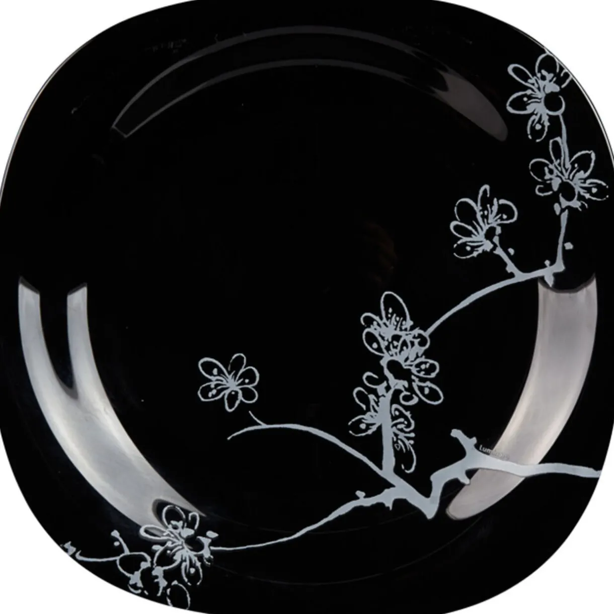 Assiette plate Luminarc noir design asiatique Ming White^Gifi Best