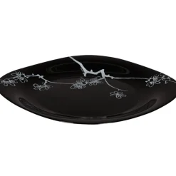 Assiette plate Luminarc noir design asiatique Ming White^Gifi Best
