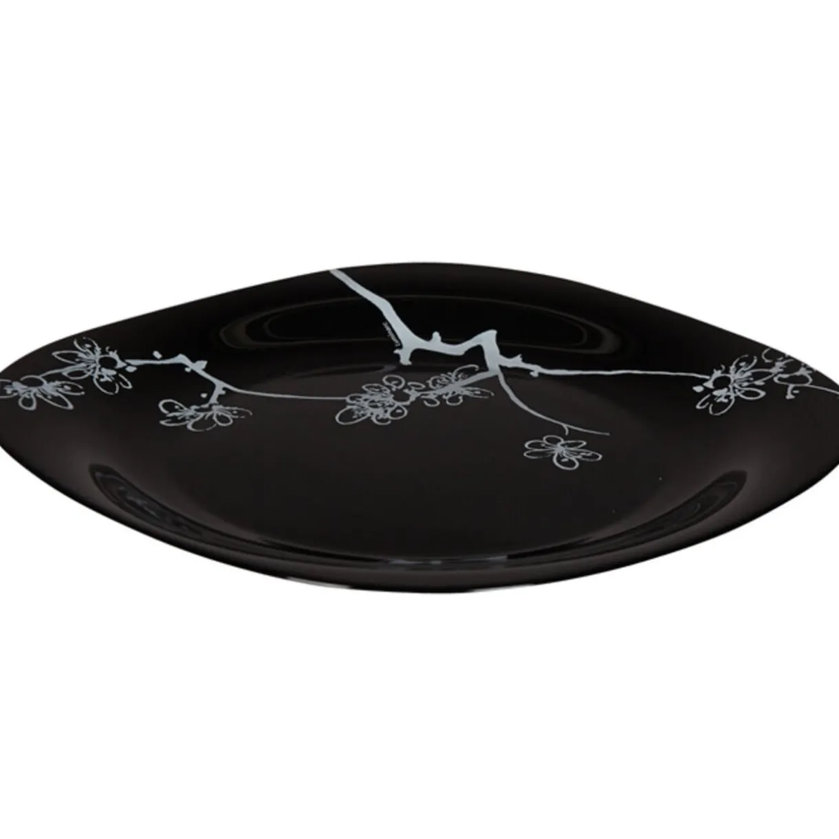 Assiette plate Luminarc noir design asiatique Ming White^Gifi Best