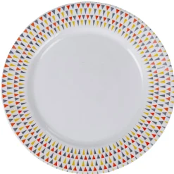 Assiette plate Luminarc ronde triangles rose gris jaune^Gifi Online