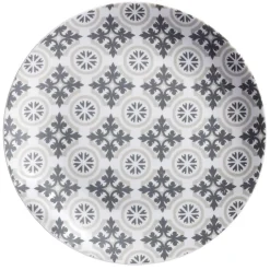 Assiette plate motif carreau de ciment gris^Gifi Outlet