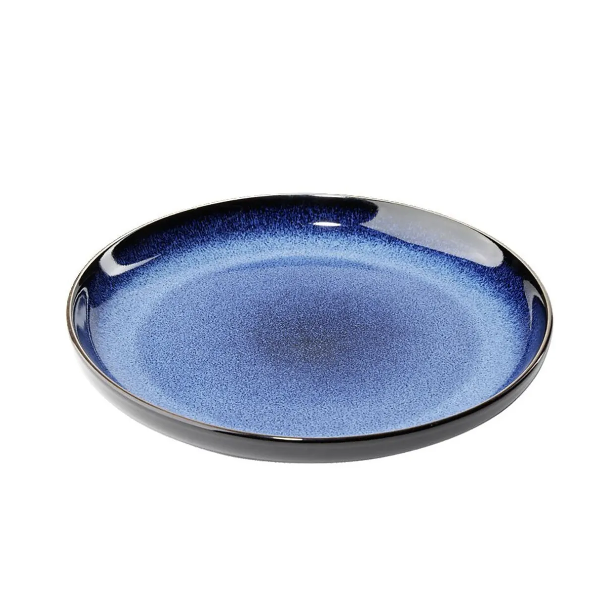 Assiette plate Météor en porcelaine bleu Ø20cm^Gifi Online