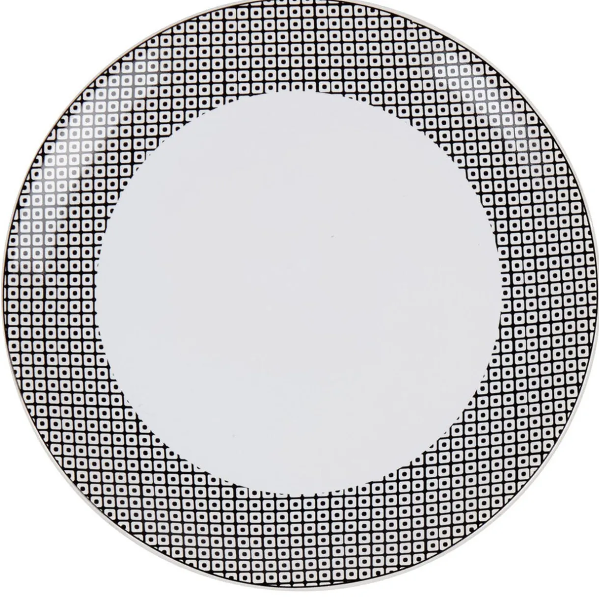 Assiette plate noire et blanche^Gifi Outlet