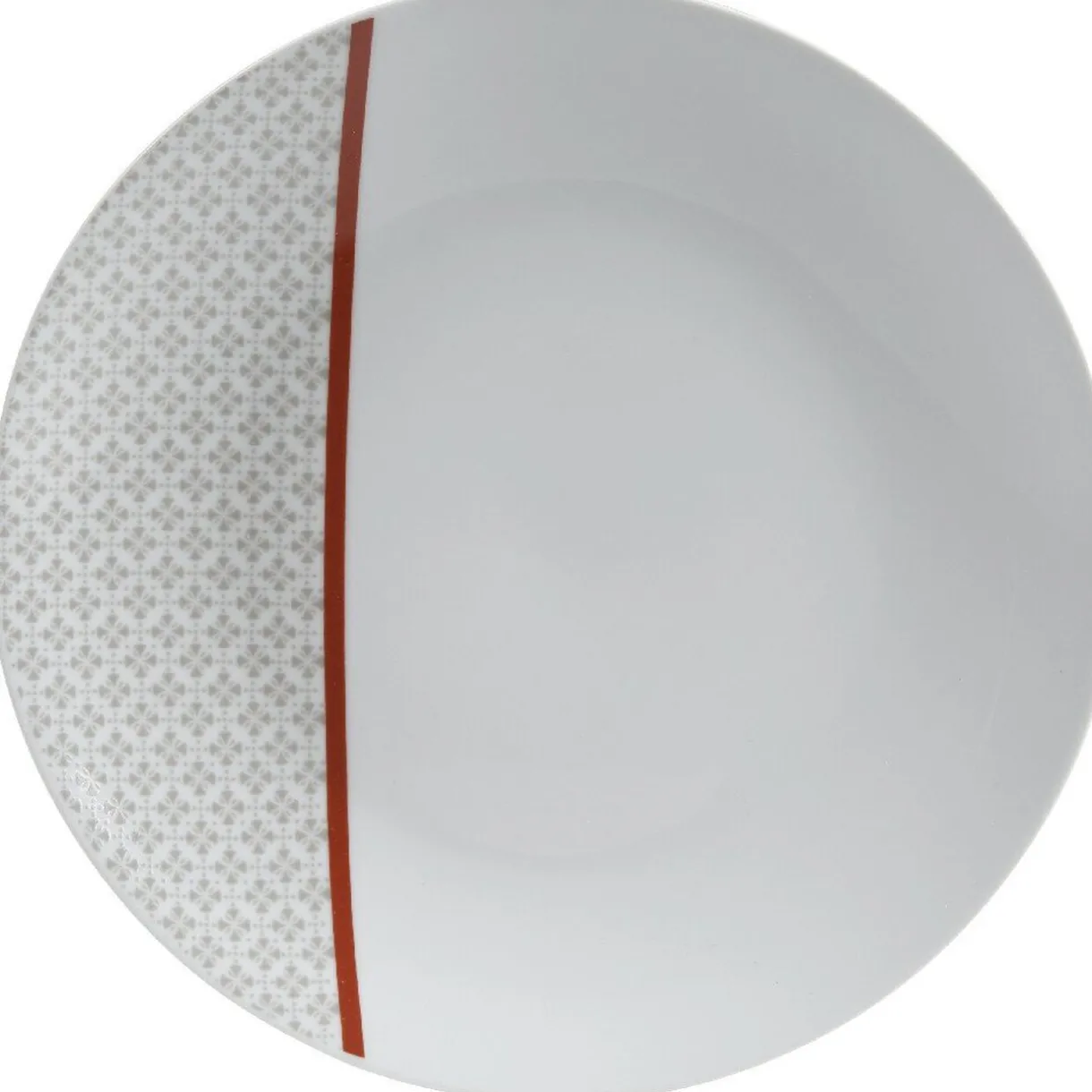Assiette plate Oreige décor trèfles et ligne rouge x4^Gifi Best