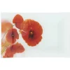 Assiette plate rectangulaire motif coquelicot^Gifi